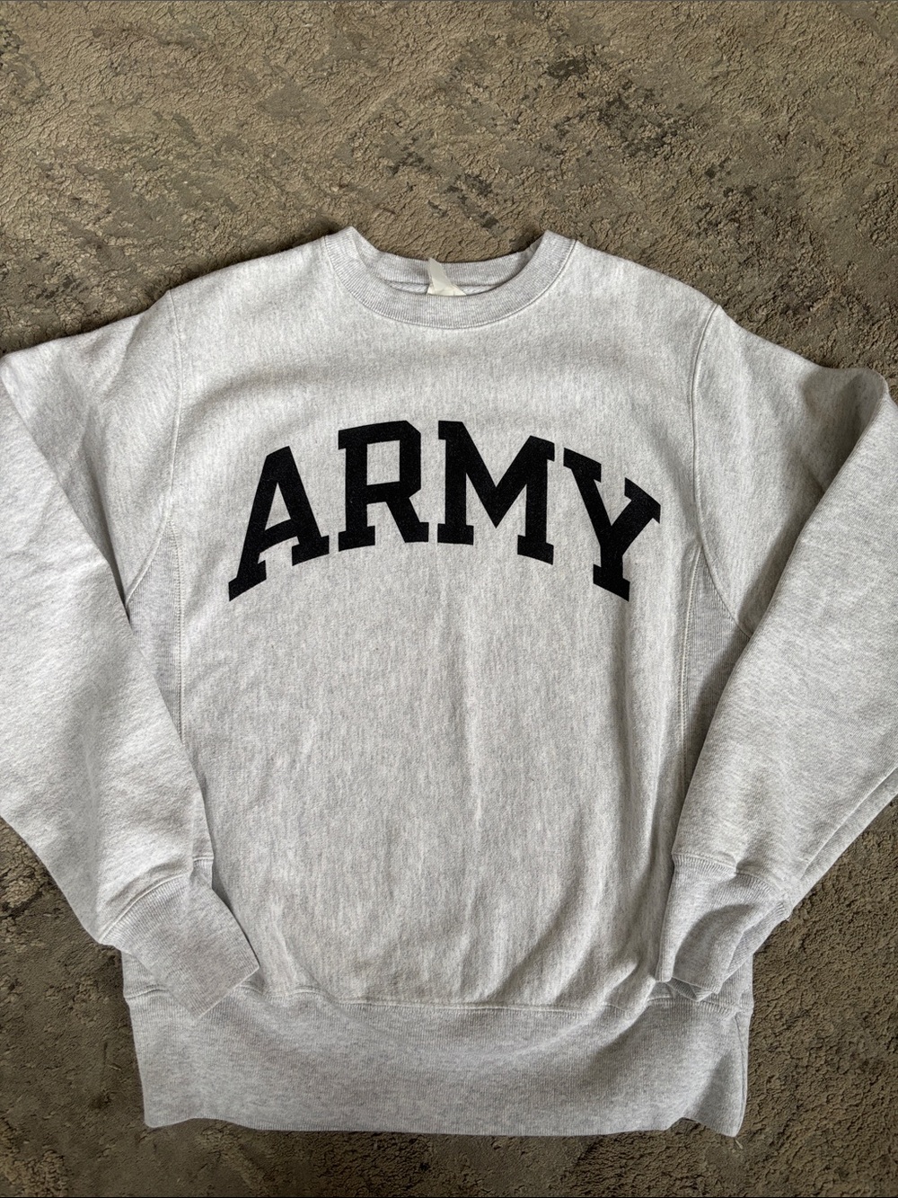 Champion ARMY Crewneck Sweatshirt - Light Gray with Black Lettering